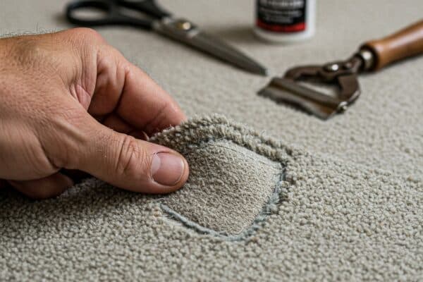 a carpet patching fix process