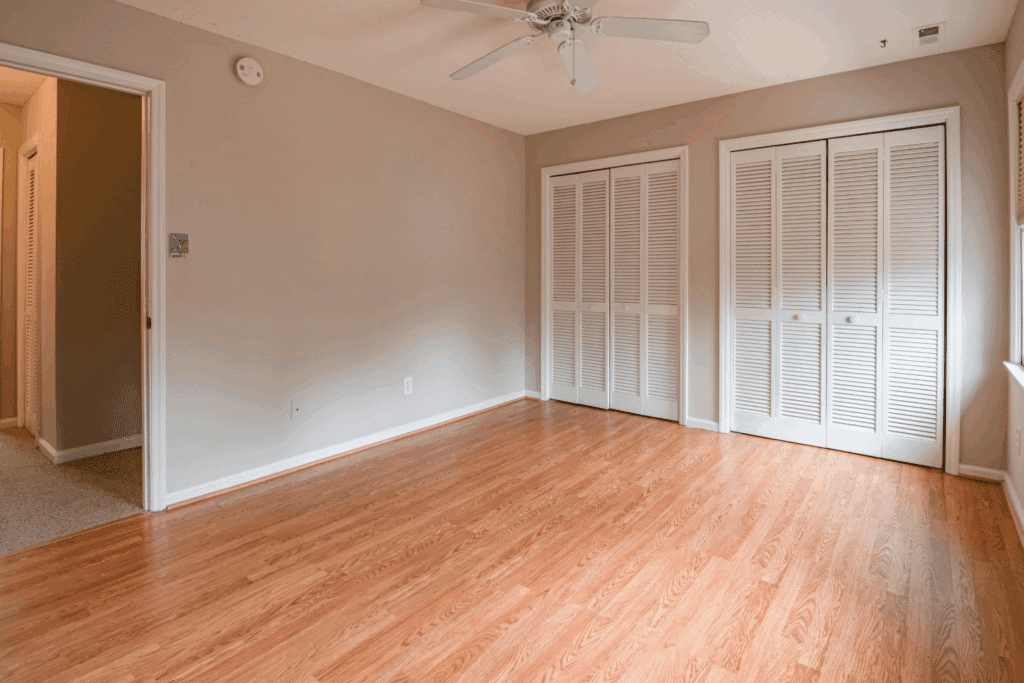 Freshly installed laminate floor