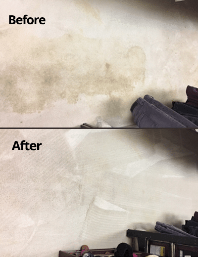 Results of carpet stain removal.