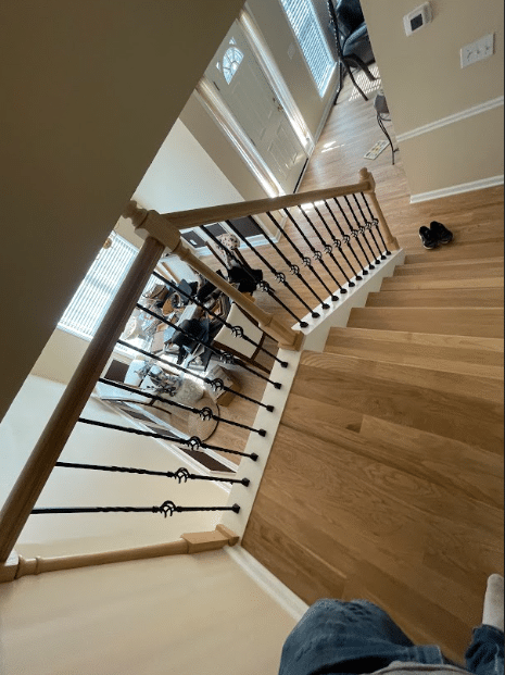 Wood floor refinishing in a Lawrenceville house