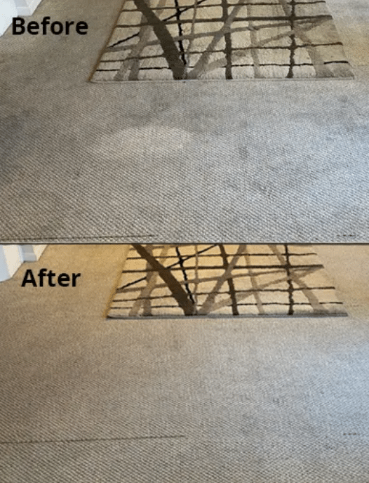 Carpet stain removal by Carpet & Flooring Transformers.