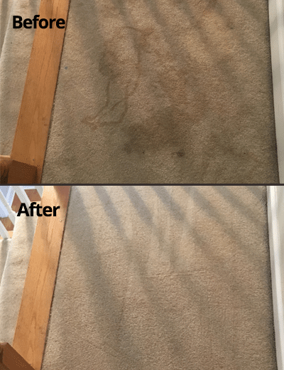 before and after of a carpet cleaning
