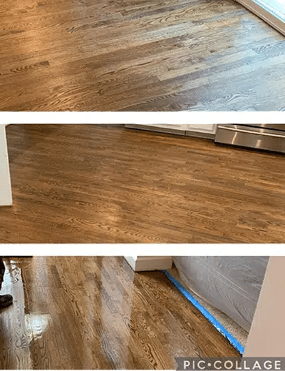close-up of the installation of wooden flooring